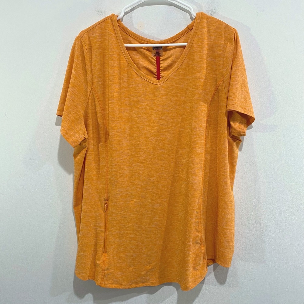 Duluth Trading XXL Short Sleeve‎ Shirt Armachillio Orange Athletic Workout Top